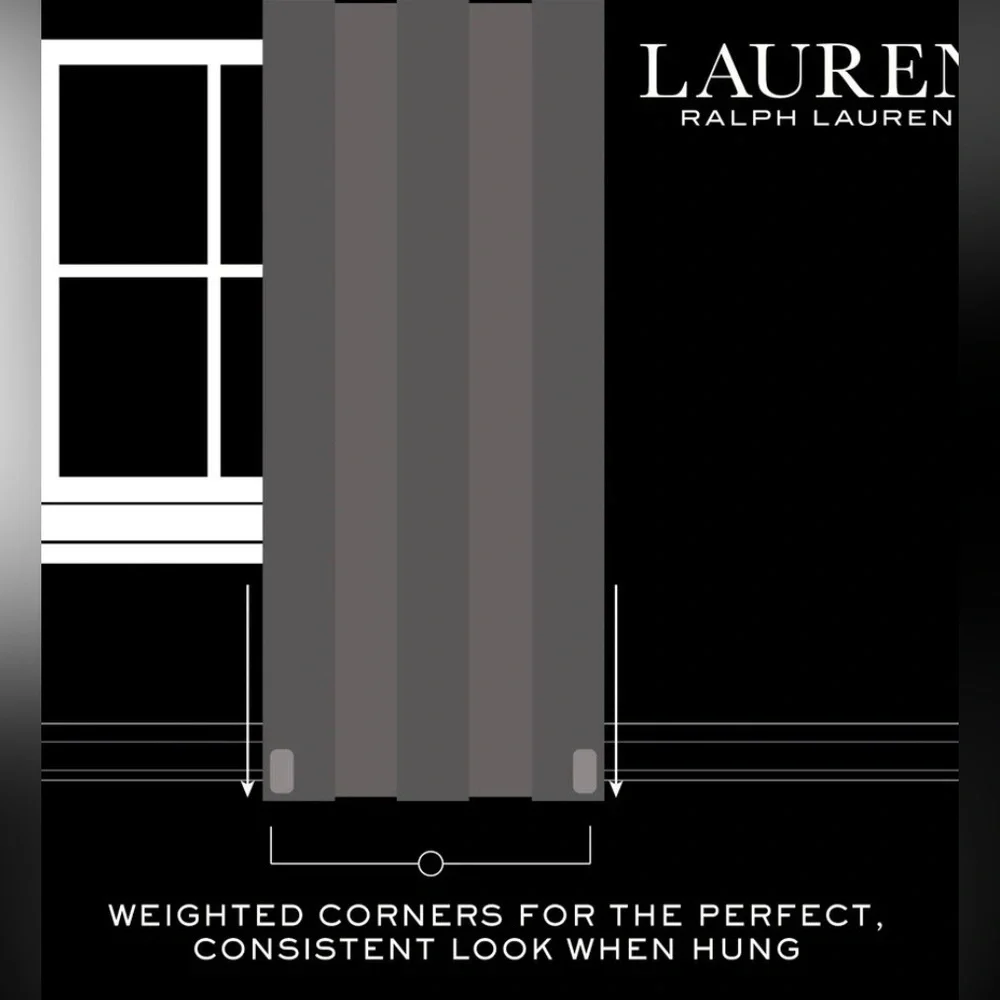 Ralph Lauren Rubin Sheer Back Tab Rod Pocket Curtain Panel - 54x84